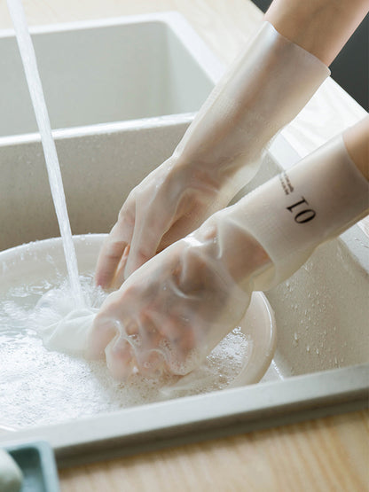 Long Thickening Nitrile Light Printing Household Dishwashing Gloves