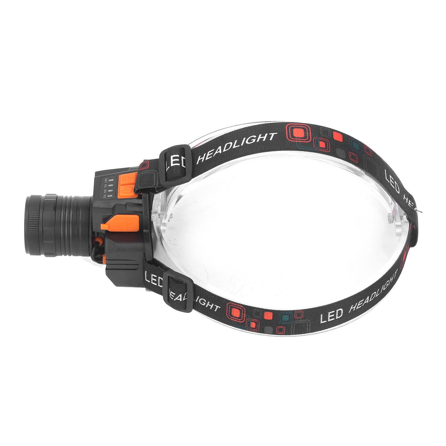 Head Lamp USB Rechargeable 3 Light Modes LED Lens 1500lm Head Flashlight for Emergency Camping Fishing