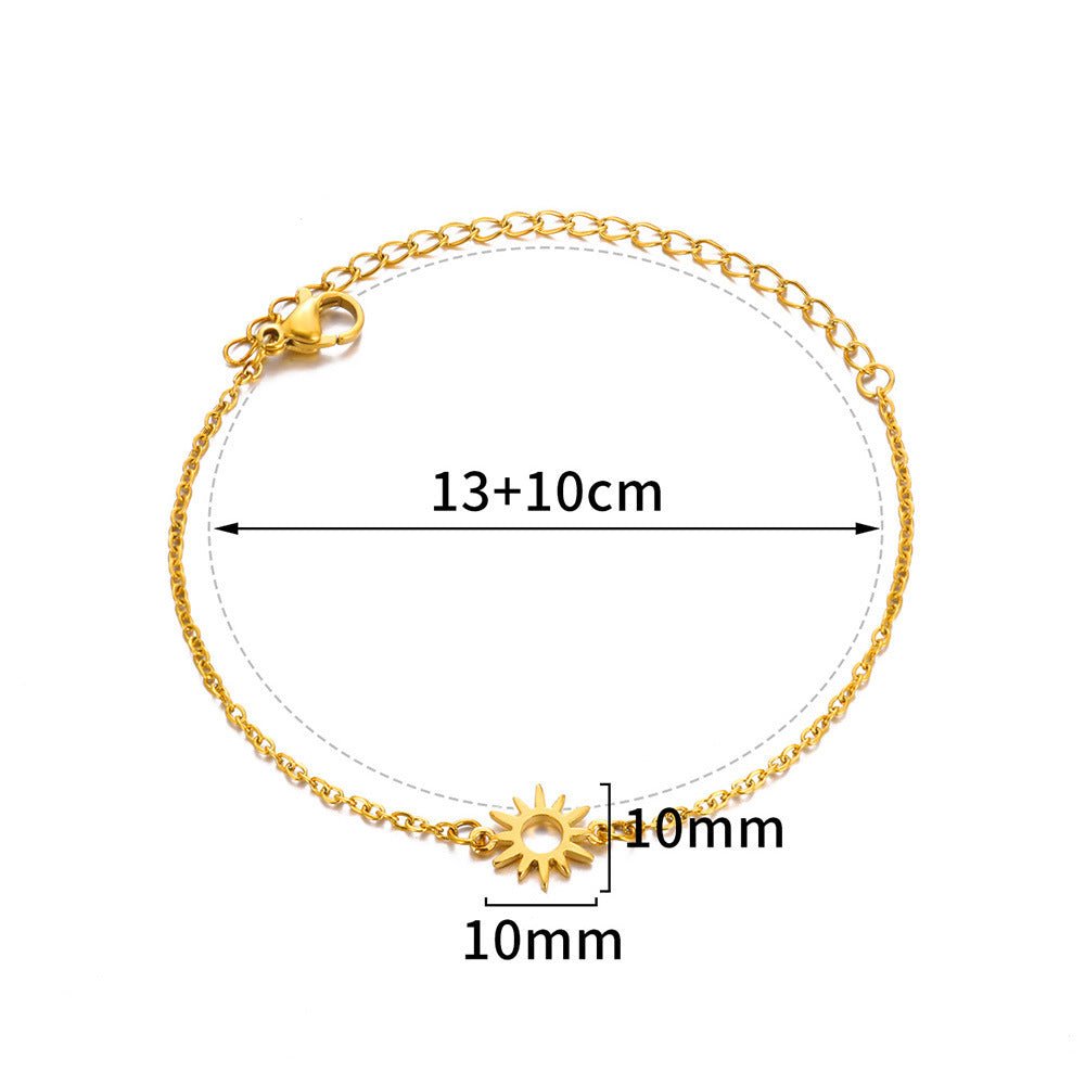 Fashion Popular Sun Hollow Pendant 18K Gold Stainless Steel Suit Personality Jewelry Accessories