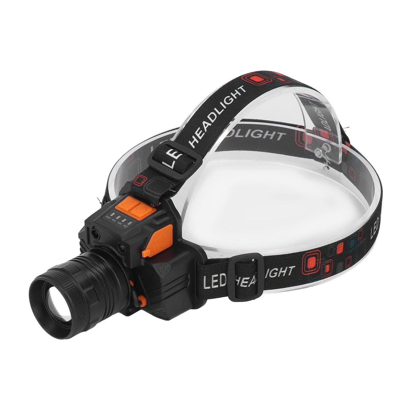 Head Lamp USB Rechargeable 3 Light Modes LED Lens 1500lm Head Flashlight for Emergency Camping Fishing